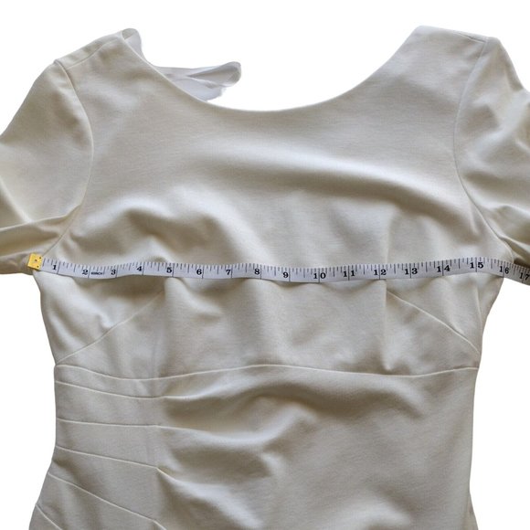 Donna Ricco Dress Womens 4 Midi Side Zip Cream - Picture 3 of 10